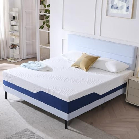 Hiimgo Single Mattress (90x190x20cm) – 20cm Medium Firm Memory Foam Mattress with Carved Knitted Cover for Pressure & Back Pain Relief