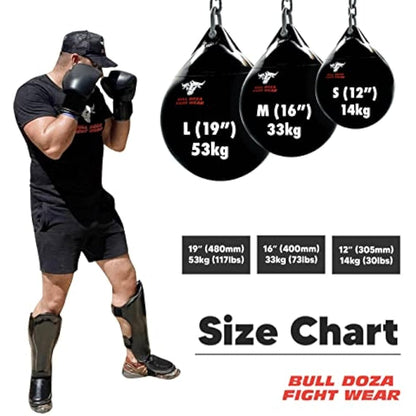 Bull Doza Fight Wear Pro Water Punch Bag - Heavy Durable Waterproof - Three Sizes