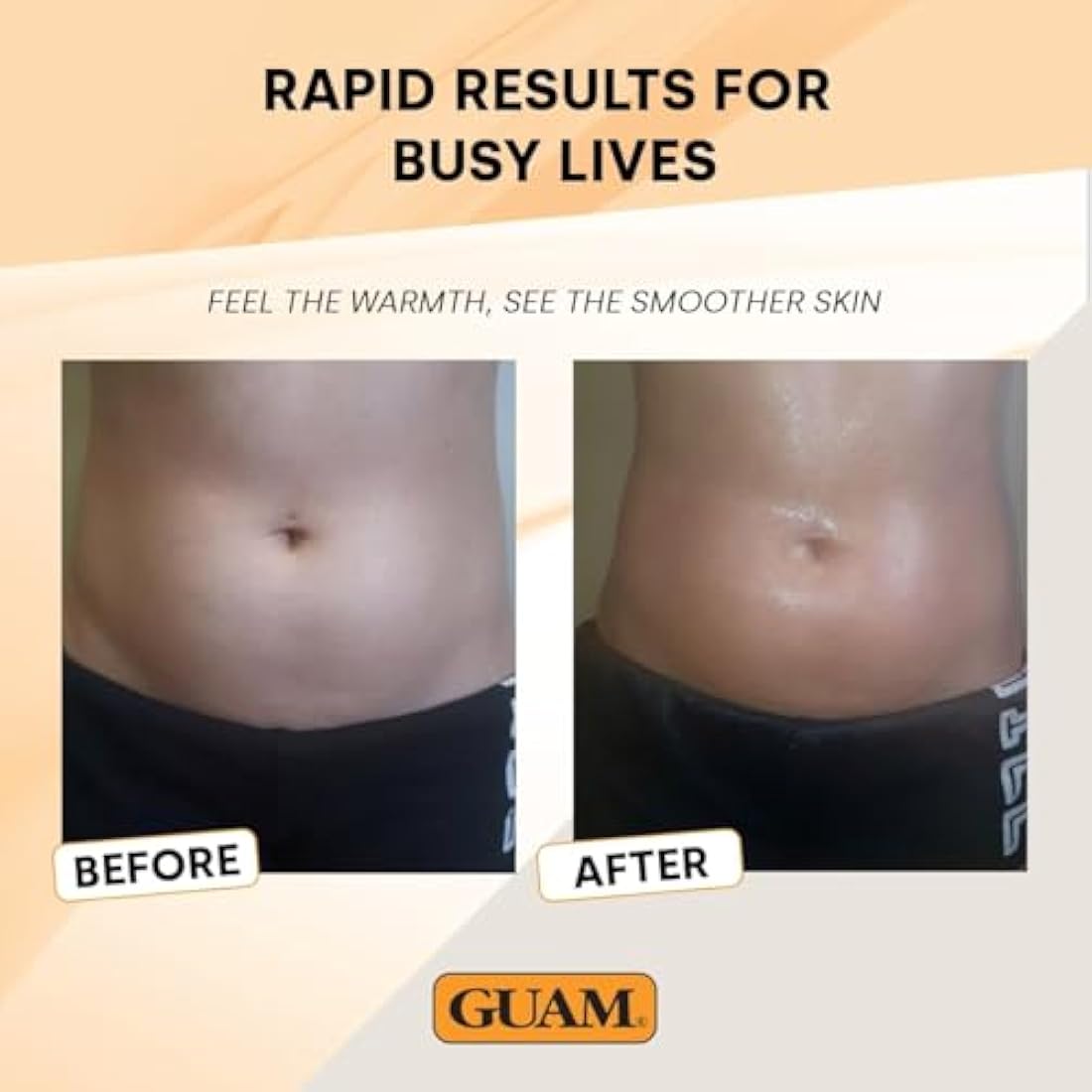 GUAM FIR Anti Cellulite Seaweed Hot Body Mud - 500g Warm Cellulite Remover for Flat Tummy & Waist - Belly Tightening Skin Firming Cream - 15Min Fast Formula to Boost Skin Microcirculation & Elasticity