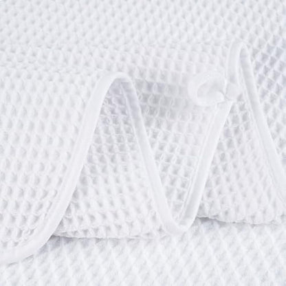 POLYTE Microfibre Oversize, 76 x 152 cm, Quick Dry Lint Free Bath Towel Set, 6 Piece (White, Waffle Weave)