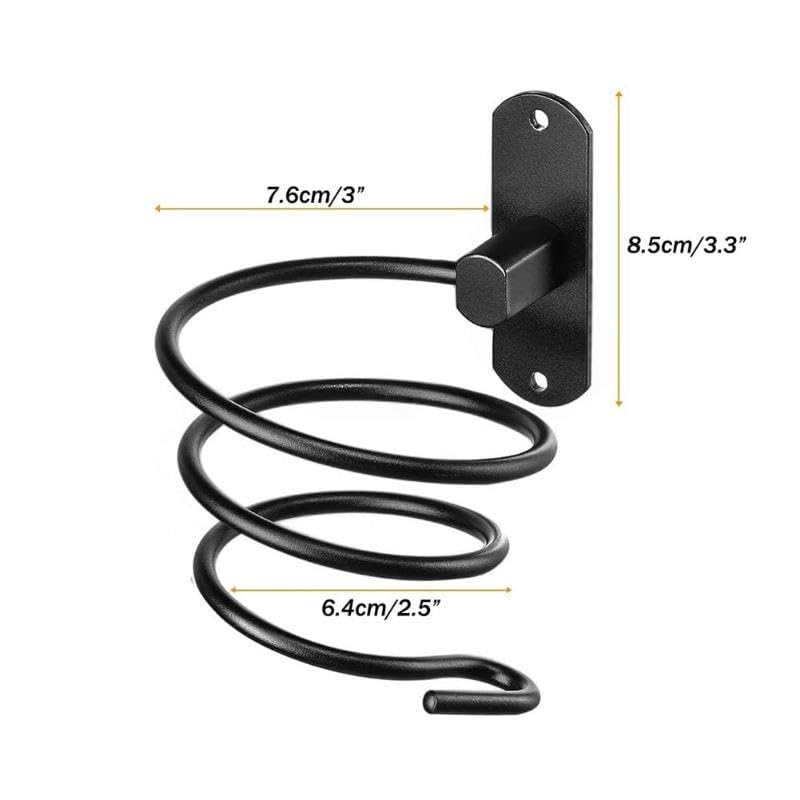 LSDZHK Hair Dryer Holder, Aerospace Aluminum Wall Mounted Hair Dryer RackStorage Spiral Bracket Rack Organizer Holder Set Bathroom Shelf for Washroom