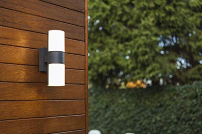 LUTEC CYRA LED Outdoor Wall Light, Modern Outdoor Light, Aluminium Wall Light in Anthracite, 350 Rotatable Light Heads, Versatile Wall Light, 1000