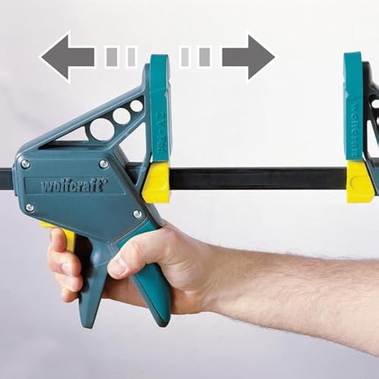 wolfcraft PRO L One-Hand Clamp, 300 mm I 3031000 I For controlled and comfortable working – ideal for woodworking and furniture construction projects