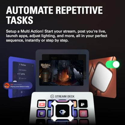 Elgato Stream Deck MK.2 White – Studio Controller, 15 macro keys, trigger actions in apps and software like OBS, Twitch, YouTube and more, works with Mac and PC
