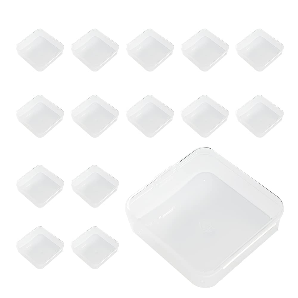 WYAN 15 Pcs Square Empty Clear Plastic Storage Containers Box Case