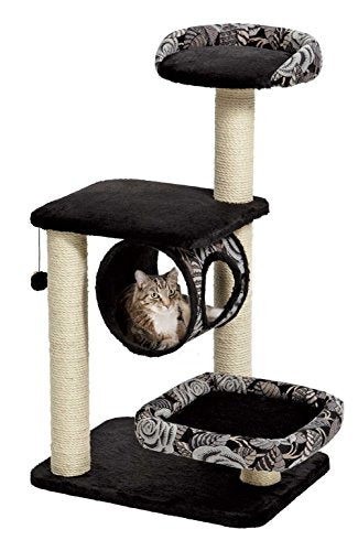 MidWest Homes for Pets Cat Tree, Escapade Cat Furniture, 4-Tier Cat Activity Tree w/Sisal Wrapped Support Scratching Posts and Lounging Cat Look-Out,