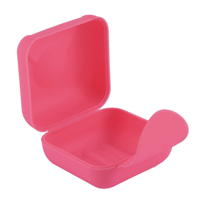 Sourcingmap Plastic Houseware Travel Mini Soap Dish Box Holder Case Container Pink