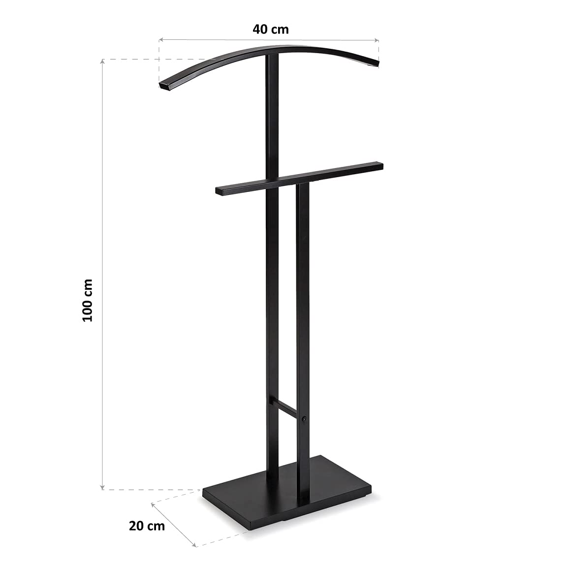 Versa Lund Valet stand Multifunctional with 2 Hangers or Hangers for Men's or Women's Clothes, Measurements (H x L x W) 100 x 20 x 40 cm, Steel