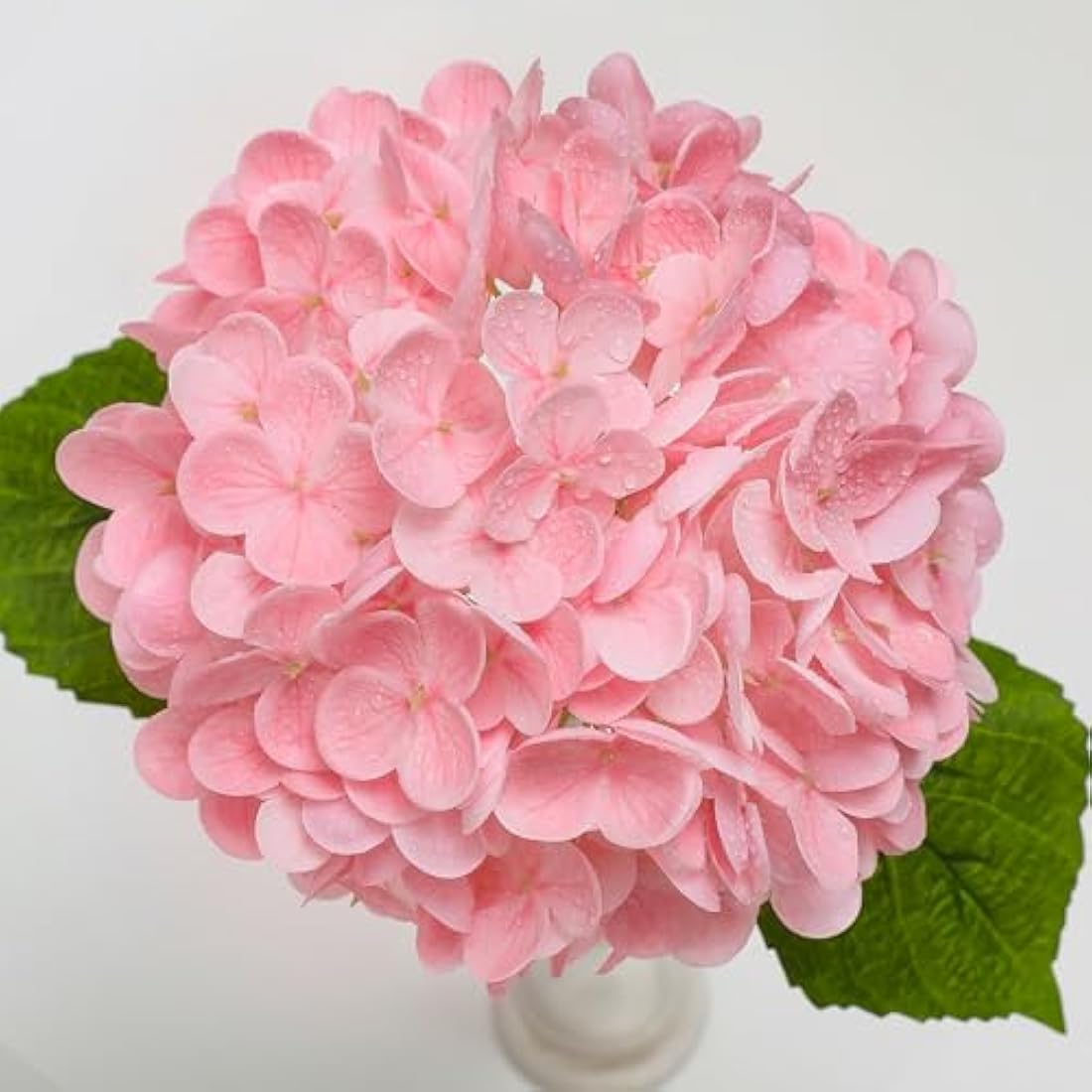 Kisflower 3pcs Latex Hydrangea Flowers - Real Touch Artificial Flower Fake Hydrangea Bouquet Flowers with Stems for Wedding Party Office Home Decoration(Pink)