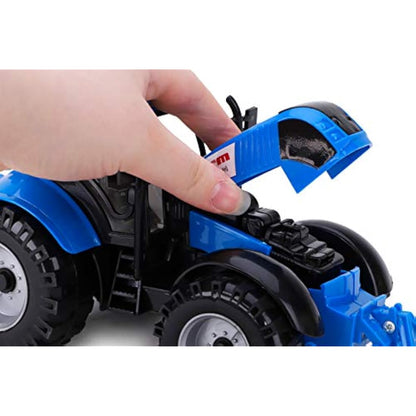 Toyland® Friction Powered Farm Tractor with Opening Hat – Available in Pink, Blue, Red & Green (Blue)