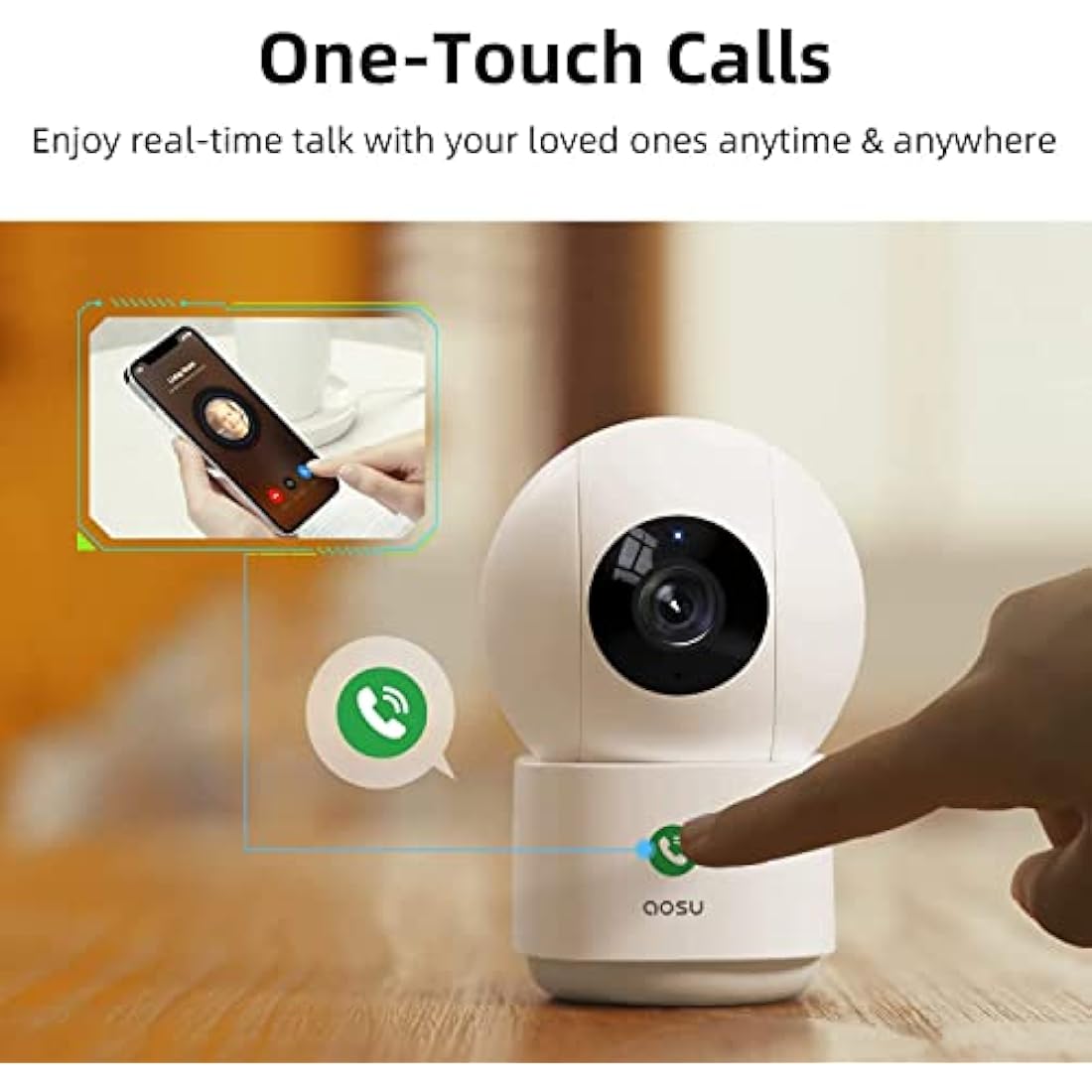 AOSU 2.5K Indoor Cameras 2 Pack – 5Ghz WiFi Plug-In Nanny Cam for Baby & Pets, Motion, Night Vision, Two-Way Audio