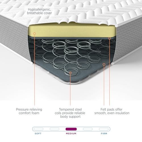 Summerby Sleep Single (90cm x 190cm), Comfort Foam & Coil Spring Hybrid Mattress, Comfy & Affordable Orthopaedic Mattress For Single Bed, Durable Coil