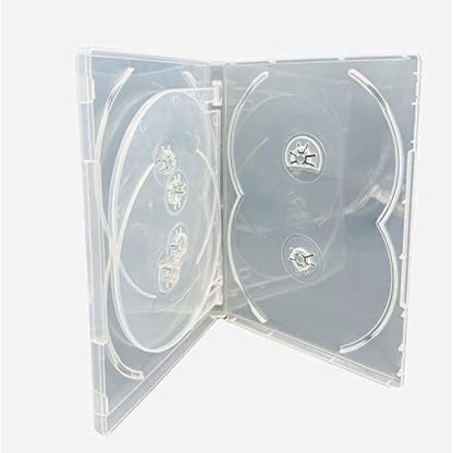 Media Replication CD / DVD / BLU RAY 14mm Clear DVD 6 Way Case for 6 Disc (Pack of 5)