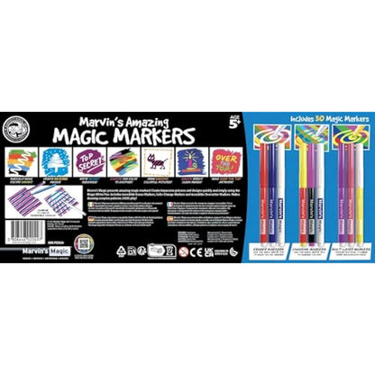 Marvin's Magic - Amazing Magic Pens - Colour Changing Magic Colouring Pens Set - Create 3D Lettering or Write Secret Messages - Magical Art Supplies (30 Markers)