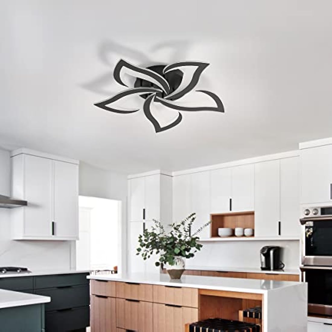 Riserva Mordern LED Ceiling Light, 60W 6500LM LED Ceiling Lights Cool White 6500K, Creative Petals Design, Acrylic Chandelier for Living Room Bedroom Dining Room