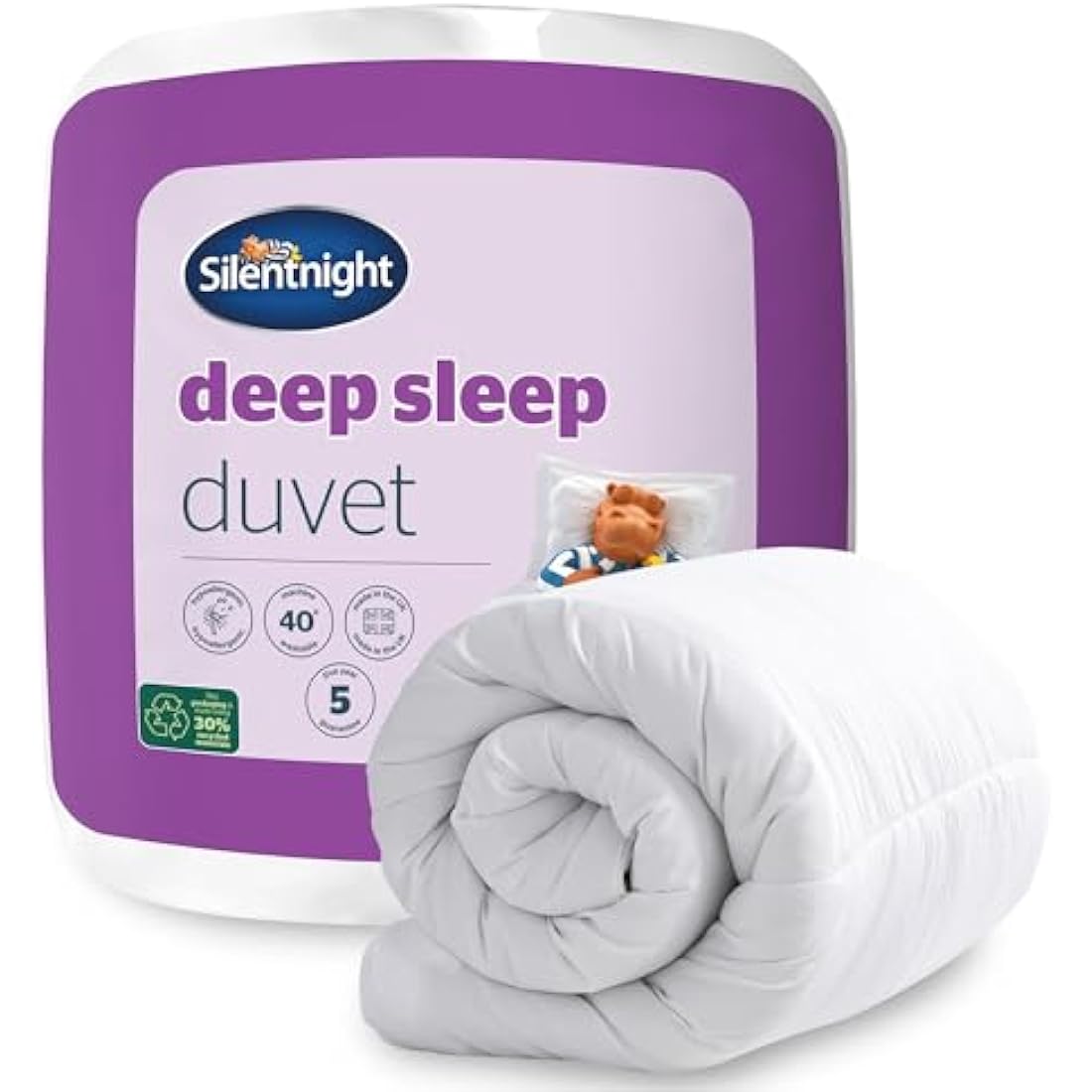 Silentnight Deep Sleep Super King Duvet 10.5 Tog – All Year Round Soft and Comfortable Quilt Duvet Ideal for Summer and Winter – Hypoallergenic and Machine Washable – Super King – 260x220cm , White