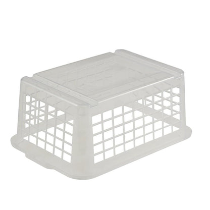 keeeper Storage Basket, Sturdy Plastic PP, 2.8 Litre, 25 x 17 x 10 cm, Transparent-Natural