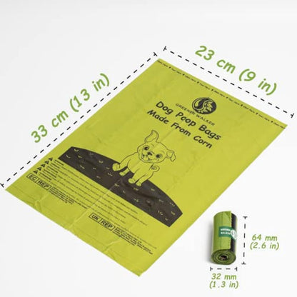 GREENER WALKER Poo Bags for Dog Waste, 540 Extra Thick Strong 100% Leak Proof Biodegradable Dog Poo Bags (Green)