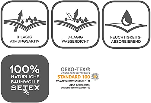Setex Waterproof Molleton Mattress Protector 120 x 200 cm 100% Cotton Generation White