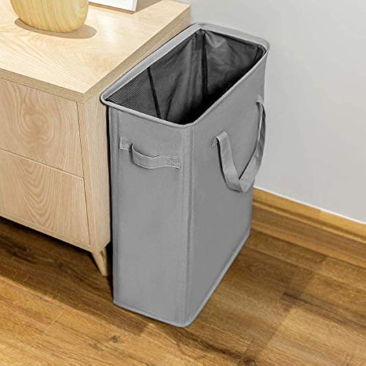 Chrislley Slim Laundry Basket Small Laundry Hamper Foldable Washing Basket Collapsible Laundry Bag Narrow Laundry Bin with Handle