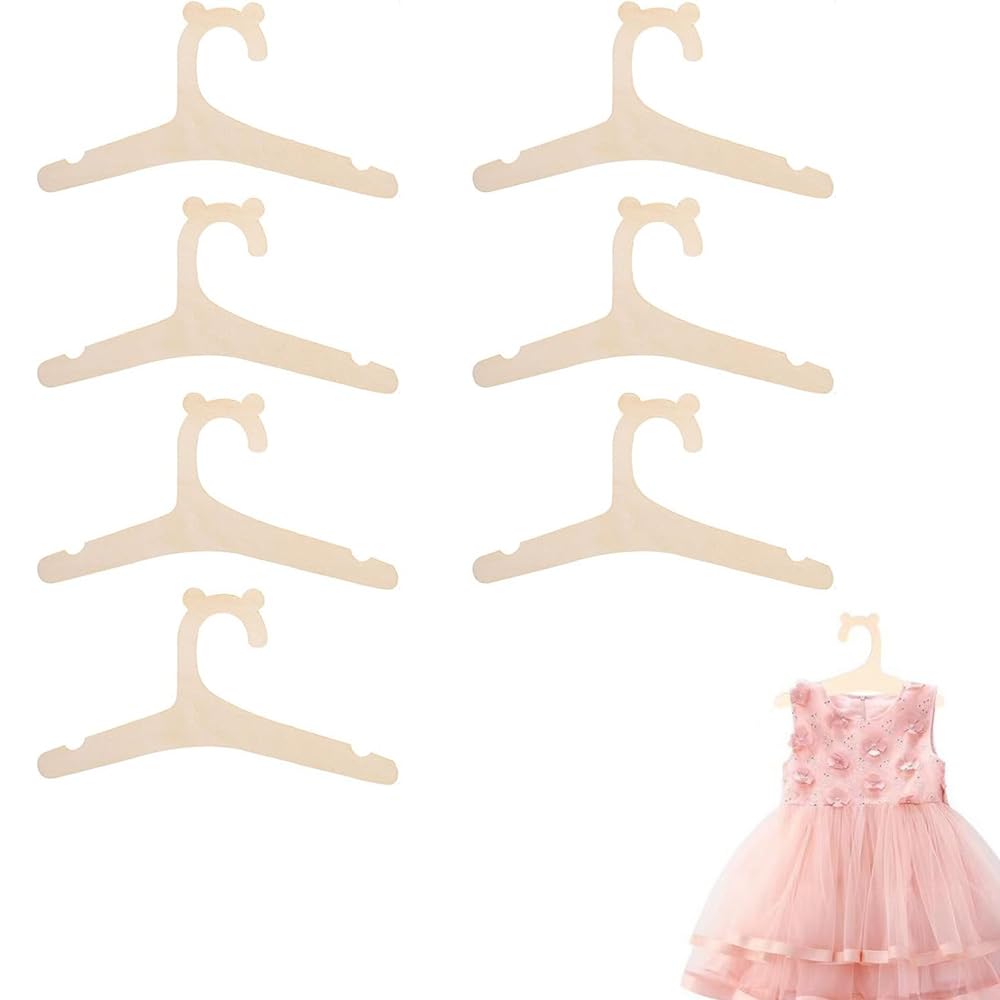 Baby Hangers Wooden - 7pcs Baby Coat Hangers - Baby Clothes Hangers,Non-slip Hangers Newborn,Baby Hangers for Clothes,Space Saving Wooden
