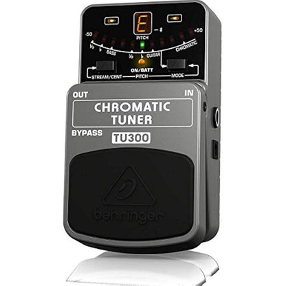 Behringer TU300 Chromatic Tuner Pedal for Guitar and Bass with Bright LED Display and Accurate Tuning