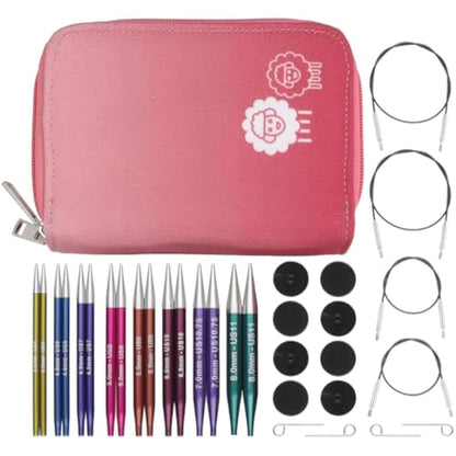 KnitPro Zing Deluxe Interchangeable Needle Set 4" (10cm) | 8 Sizes (3.5mm to 8mm)