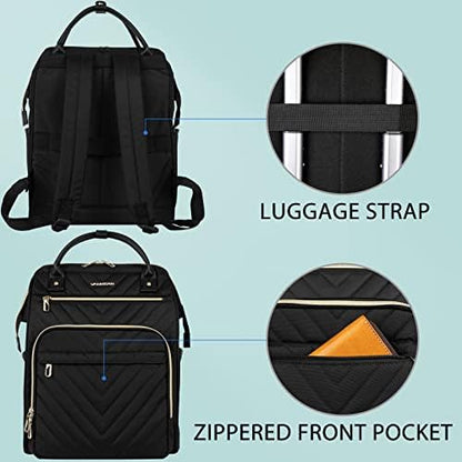 VANKEAN Laptop Backpack for Women Men 17.3 Inch Stylish Computer Work Backpack, Waterproof College Daypack Backpacks with USB Port & RFID Blocking, Business Travel Backpack