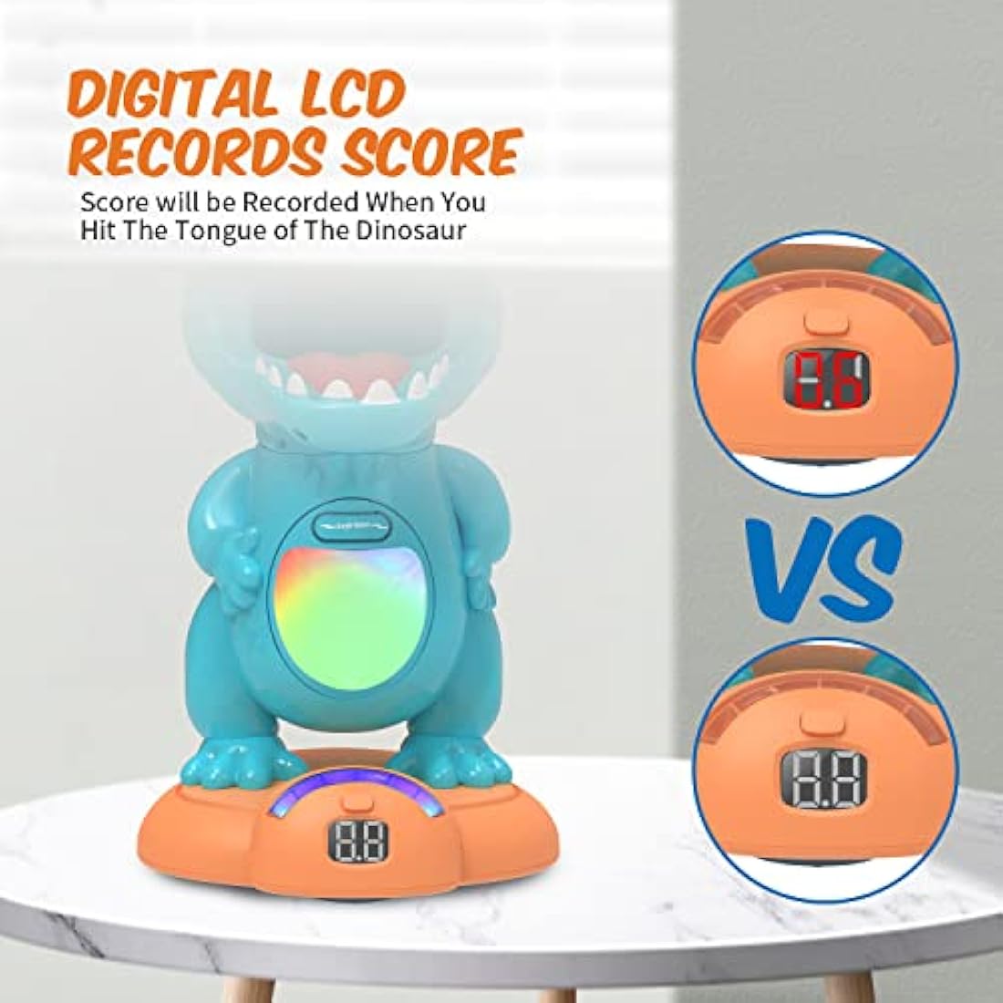 EagleStone Movable Dinosaur Shooting Toys for Boys – Electronic Target Practice with 2 Air Pump Guns, LCD Score Tracker, Sound Effects & 48 Foam Balls, for Kids 5 6 7 8 9