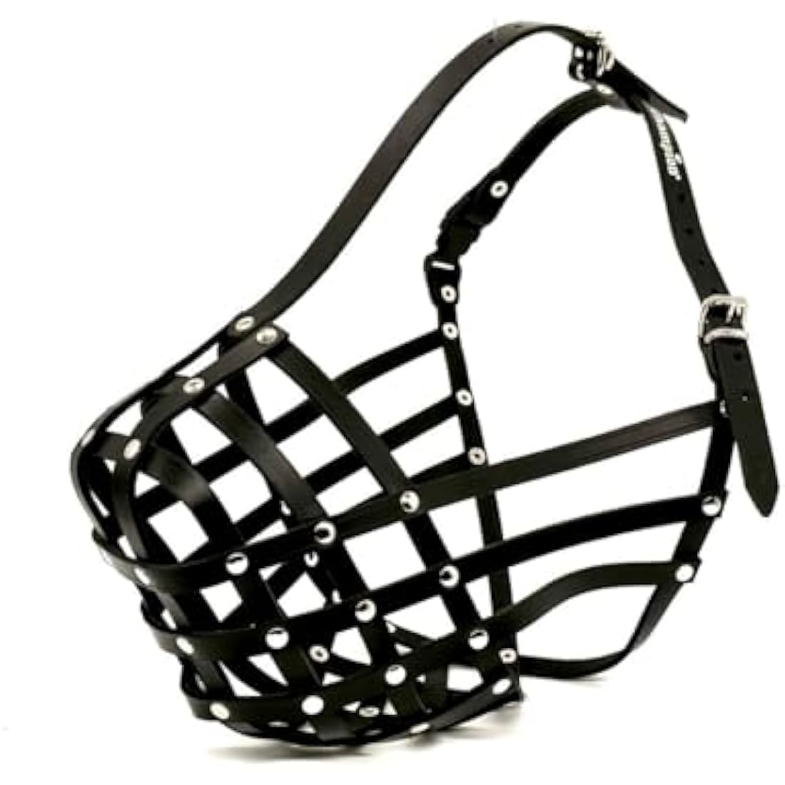 L&J Pets Uk Light leather Dog Muzzle for Dogue de Bordeaux and Bullmastiff and Other (Black Leather, DB2)