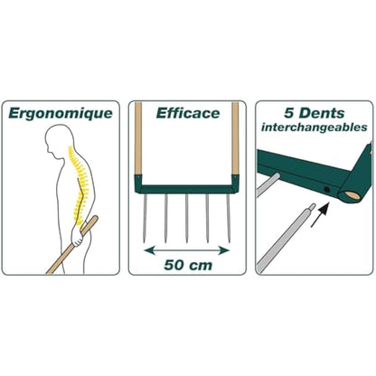 Leborgne - LEBORGNE - Biogrif Grelinette 5 dents interchangeables