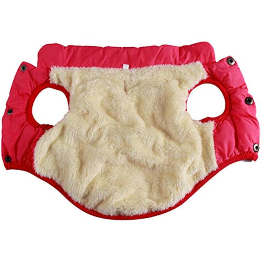 JoyDaog 2 Layers Fleece Lined Super Warm Dog Jacket for Winter Cold Weather,Extra Soft Puppy Vest Windproof Doggie Coat,Pink M