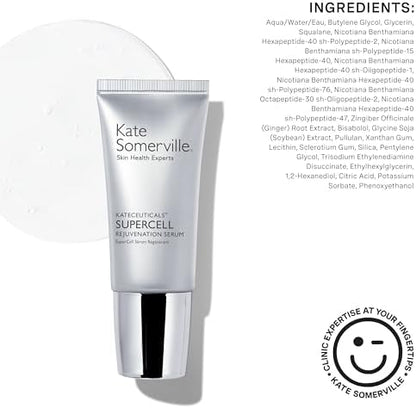 Kate Somerville KateCeuticals SuperCell Rejuvenation Serum, Anti-Ageing, Vegan Stem Cell Formula and Active Peptides, 30 mL