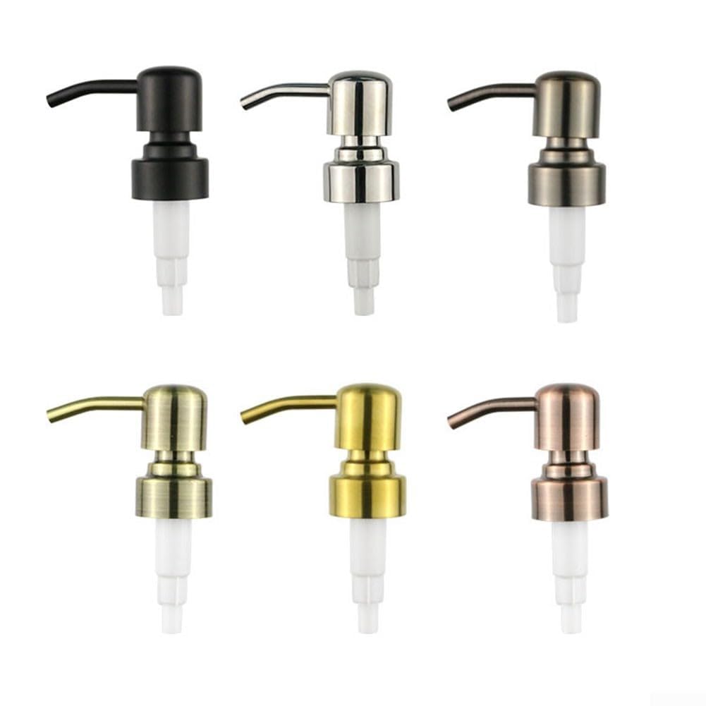 CulinaBlend Stainless Steel Lotion Soap Dispenser Pump Head 28/400 Thread Push Type Replacement Spare Bathroom Gadget (Bronze)