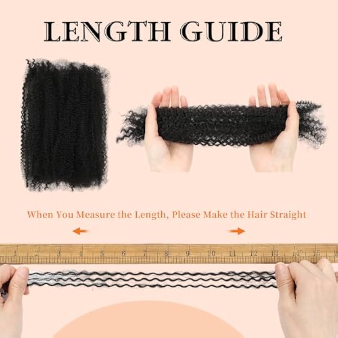 Yacurcur Afro Kinkys Bulk Human Hair 50g/Pack Braiding Hair for Dreadlocks Extensions,Loc Repair,Twist Braiding No Short Hair 4C Afro Kinky Human Hair Natural Black (14 Inch)
