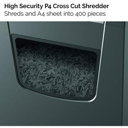 Rexel Momentum X410-SL Slimline Cross Cut Paper Shredder, Shreds 11-10 Sheets (70-80 gsm), 23 Litre Bin, Black, 2104573
