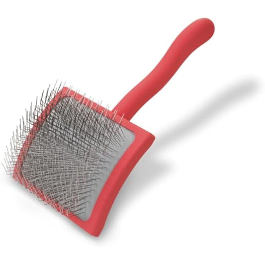 Chris Christensen Big G Dog Slicker Brush for Dogs (Goldendoodles, Labradoodles, Poodles), Groom Like a Professional, Fluff Detangle Style, Saves Time Energy, Coral, Large