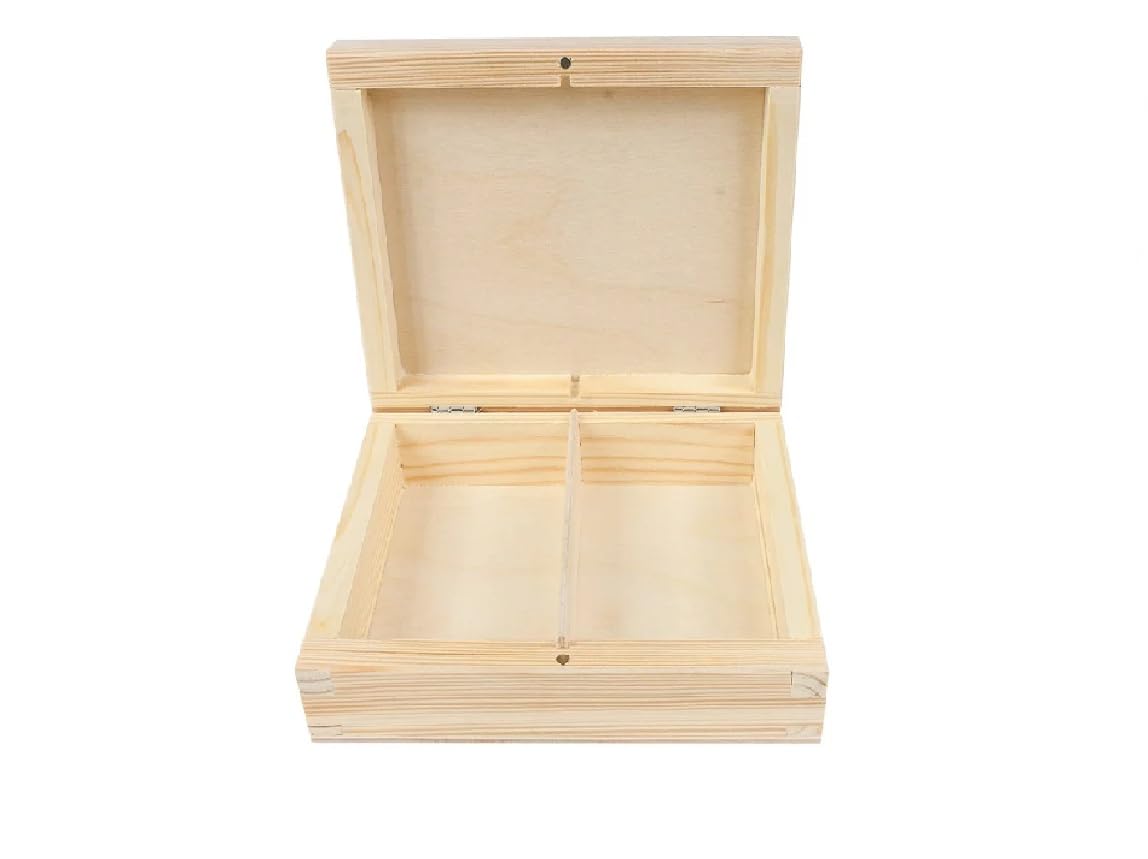 Wooden World - Wooden Tiny box With magnet Lid for tiny item storage items or wedding rings 12 x 8 cm