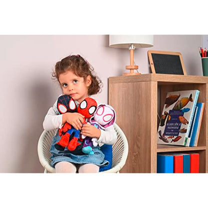 Disney Spiderverse Ghost Spider Action Figure Soft Toy with Glow in the Dark Eyes, Multicolor, One Size, 25 cm