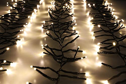 Christmas Concepts 1000 12M/40FT Warm White LED Cluster Lights with 8 Function Controller - Indoor/Outdoor - Energy Efficient A++ - Christmas Lights