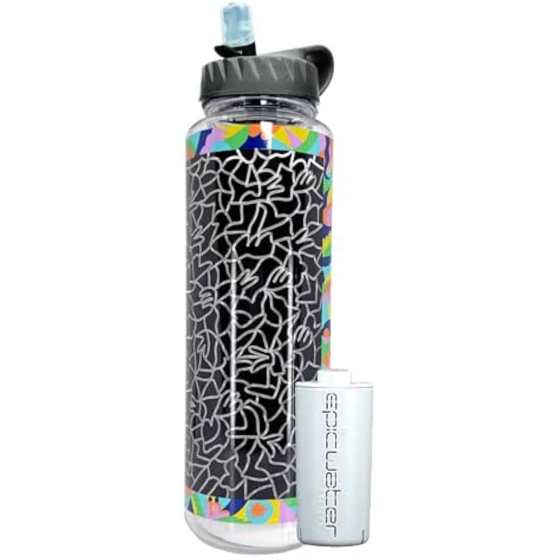 Epic Water Filters Nalgene OG Water Bottle with Filter, USA Made, BPA Free, Removes 99.99% Tap Water Contaminants, Forever Chemicals, Asta Art, 48 oz