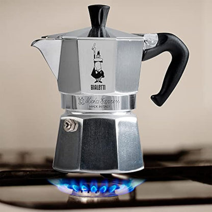Bialetti Moka Express Aluminium Stovetop Coffee Maker (9 Cup), 420ml, Silver.