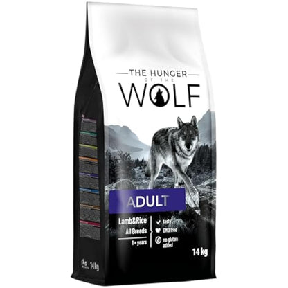 The Hunger of the Wolf Dry Dog Food - For All Breeds, Delicate Formula with Lamb and Rice, Adult - 14 kg (Pack of 1)