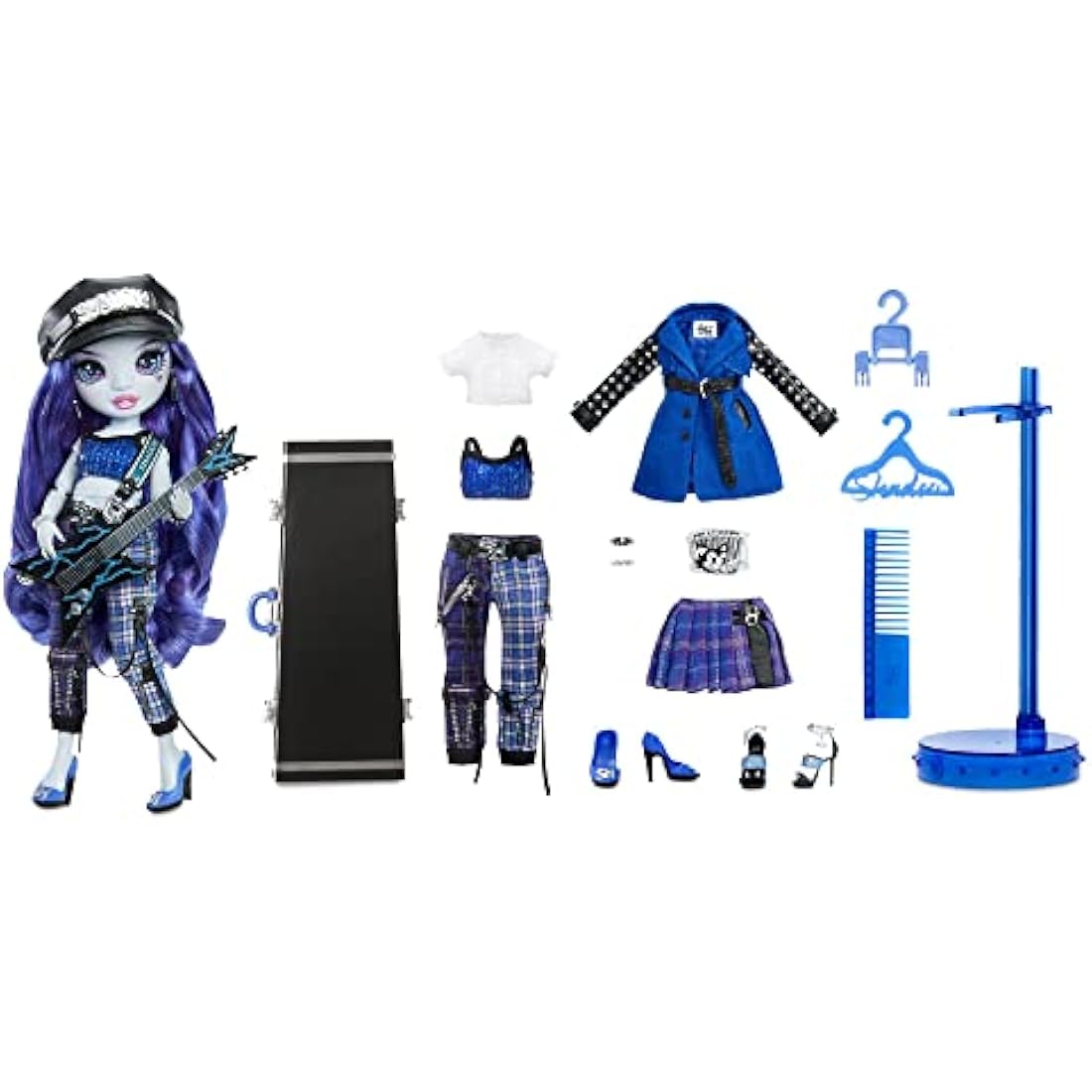 Shadow High Rainbow Vision Neon Shadow - UMA VAN HOOSE - Neon Blue Fashion Doll, Mix & Match Designer Outfits And Rock Band Accessories Playset - For Kids And Collectors Ages 6+