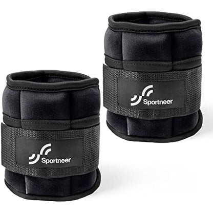 Sportneer Ankle Weights Adjustable Ankle Weights Set Wrist Strap 0.45kg - 2.25kg Each Ankle, 0.9kg - 4.5kg a Pair