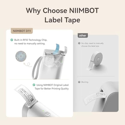 NIIMBOT Label Maker Tape for D11/D110/D101/H1S Thermal Paper 0.47"x2.95"(12x75mm),Self-Adhesive Sticker for Home Office Organization, 1 Roll of 95