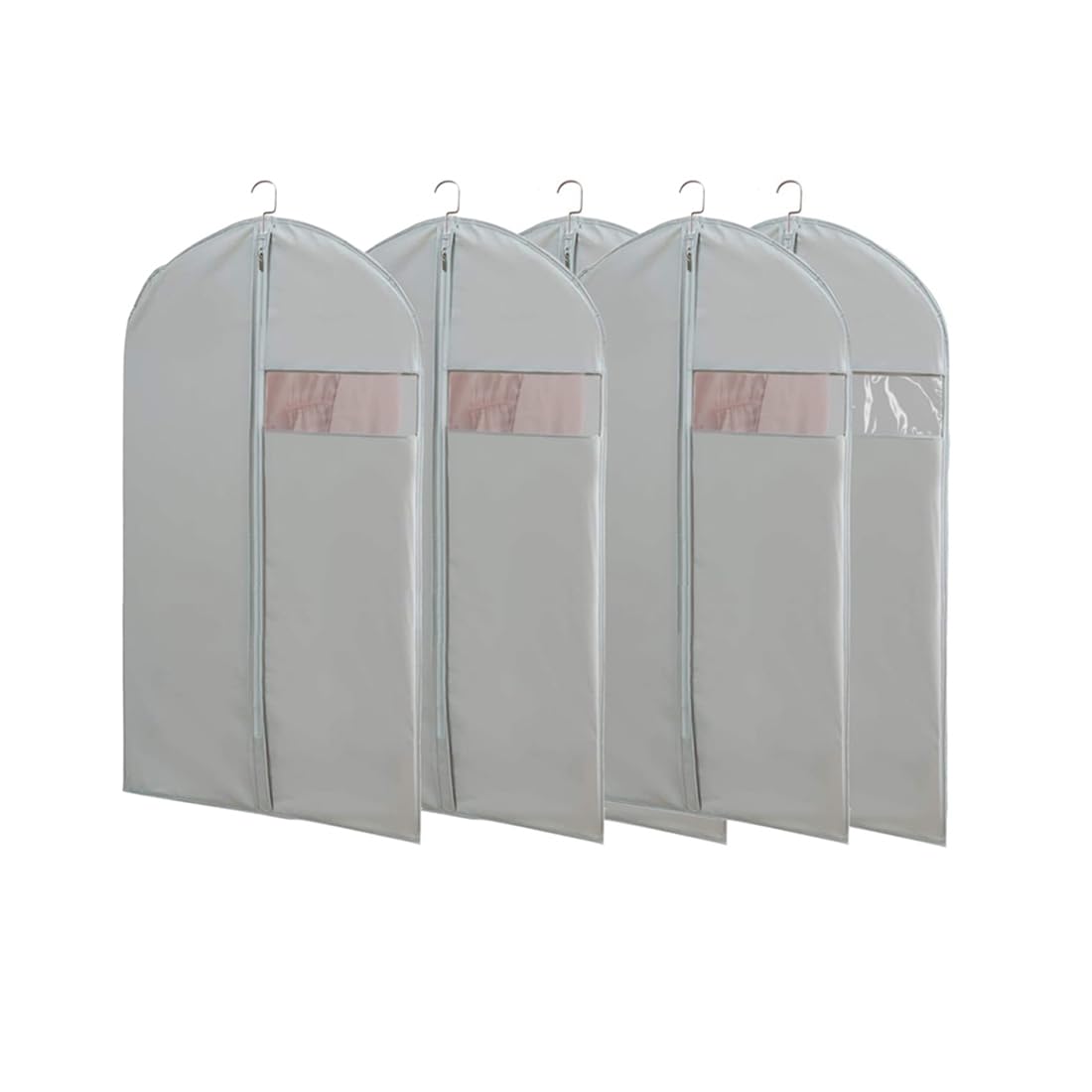 XIANTIAN Clothes Protector Bags Dustproof Clothes Covers Moth Proof Coat Covers with Zip， Set of 5 Foldable Washable Clear Lightweight Garment Bags