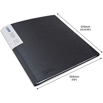 Rapesco 1645 Presentation Folder with Antibacterial Protection, 100 Pockets, A4, Black, Pack of 2