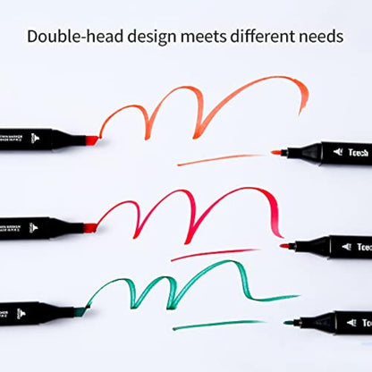 SOSINYA 168 Colours Dual Tip Art Markers Set, Felt Tip Pens for Adults, Permanent Alcohol Marker Pens for Drawing,Sketching,Anime,Manga with Carrying Case and Storage Base