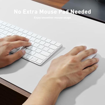 Leather Desk Protector, Office Mat, Non-Slip PU Leather Blotter, Waterproof Writing Pad for Office and Home (80cm x 40cm, Off-White)